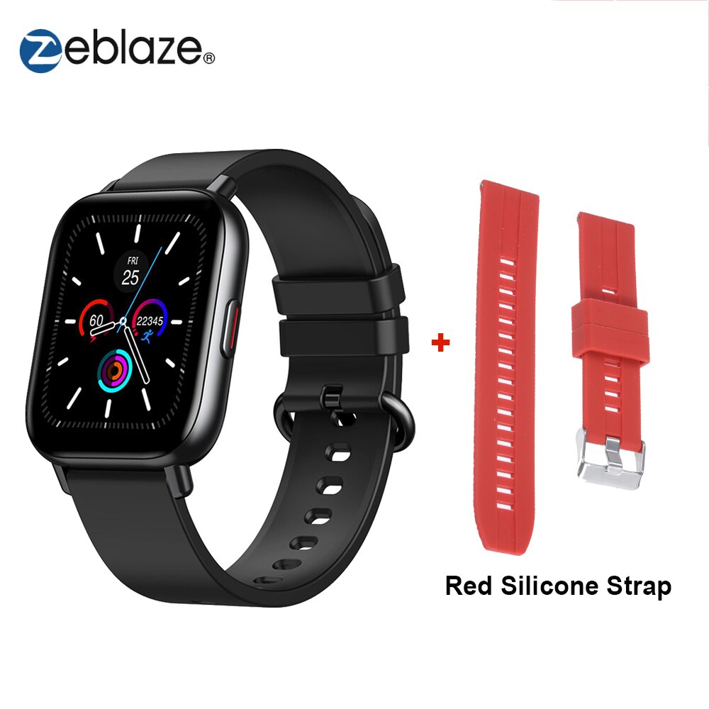 Zeblaze GTS Pro Smart Uhr Bluetooth 5,0 IP67 Wasserdichte Spo2 Ebene Smartwatch Schlaf/Herz Rate/Blutdruck Monitor uhren: Black Red Strap