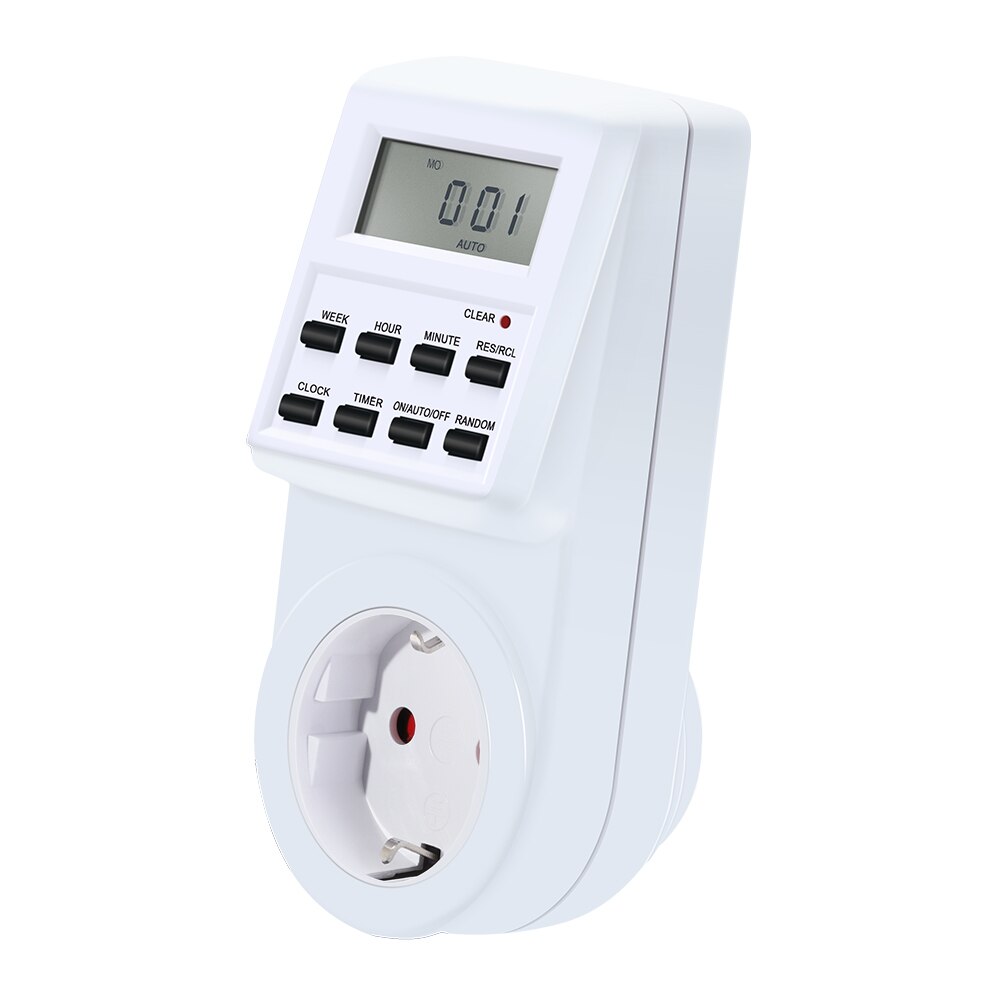 Timer Switch EU AU US BR UK Plug Socket Power Electrical Weekly 7Day Programmable Wall Digital Plug-in 250V 120V 230V: EU Plug