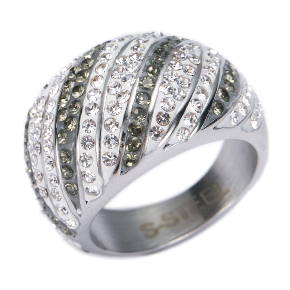 Neue Wasser welle Zirkonia Edelstahl Schmuck Hochzeit Ringe für frauen: 7 / MULTI