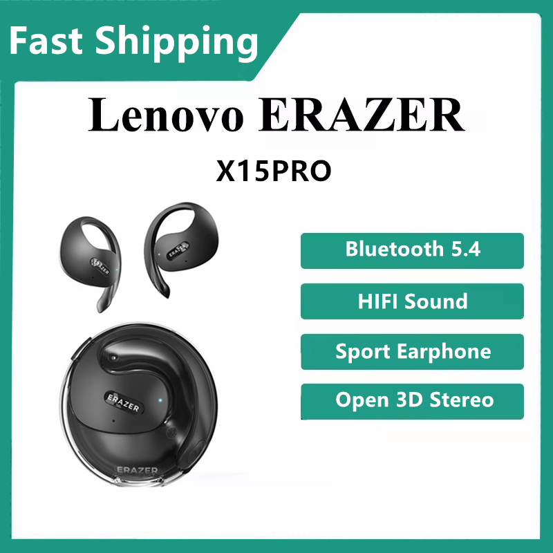 Lenovo ERAZER X15 Pro OWS Drahtlose Kopfhörer Bluetooth 5.4 Ohrhörer Sport Kopfhörer HIFI Sound Rauschunterdrückung mit Mikrofon