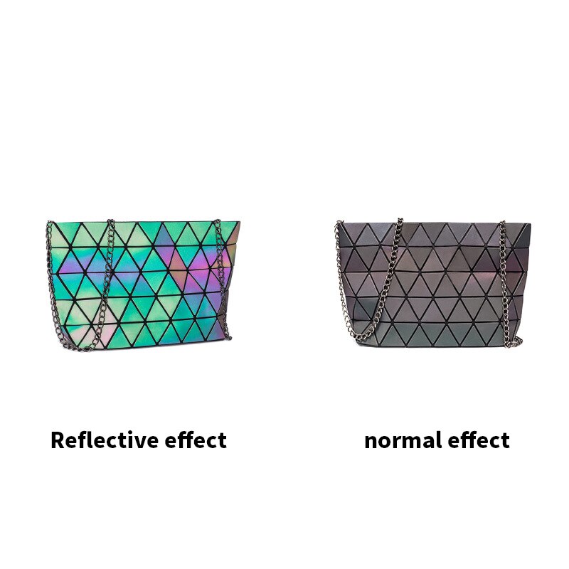 Rhombus Chain Bag Small Fragrance Luminous One-shoulder Diagonal Bag Street Trend: Default Title