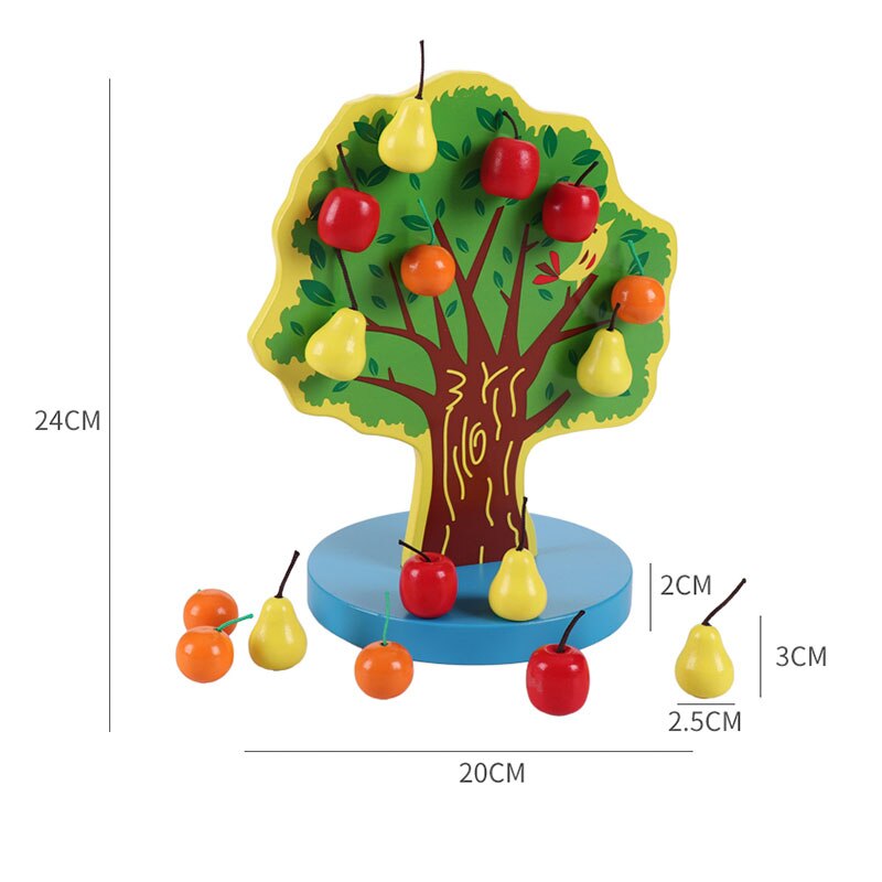 Giocattoli Montessori giocattoli magnetici in legno di Apple Cognize giocattoli educativi per bambini giocattoli per bambini Worm Eat Apple Montessori Materiales