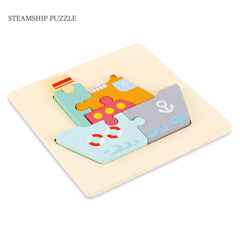 Baby Toys Wooden 3d Puzzle Cartoon Animal Intelligence Kids Educational Brain Teaser Children Tangram Shapes Learning Toys: 16