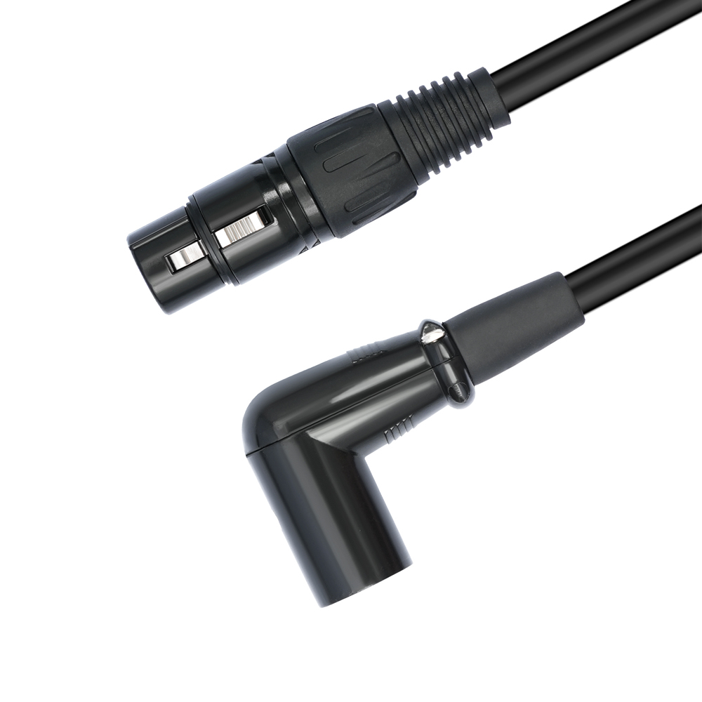 90 Degree XLR Microphone Extension Cable Adapter Male to Female XLR 3-Pin Connector Cable for Speakers Studios Mic Amplifiers