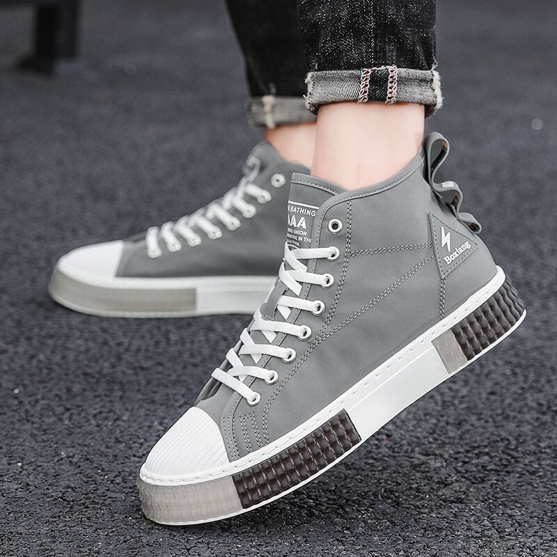 Merkki lenkkarit miesten korkeat vapaa-ajan kengät miehille tennarit trendi valoisat unisex kengät miesten trendi flats kengät zapatillas hombre