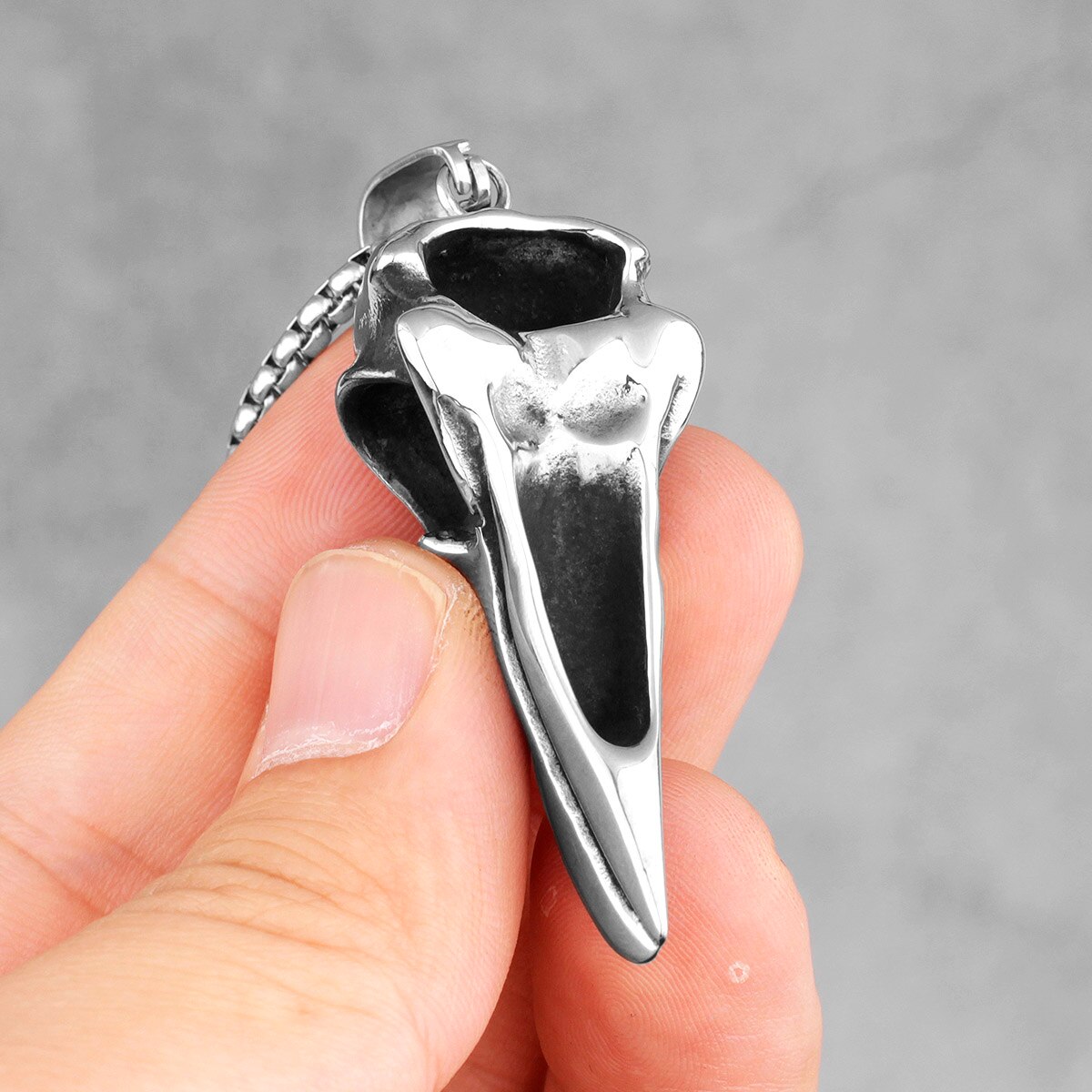 Edelstahl Männer Halsketten Kette Anhänger Krähe Vogel Adler Schädel Punk Felsen Hüfte hüpfen Kühle für Männlichen Jungen Schmuck