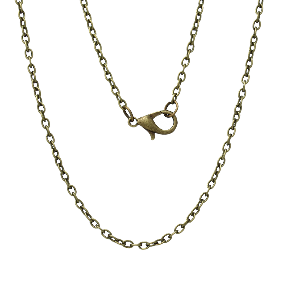 DoreenBox collana di gioielli catene portacavi in bronzo antico piombo e nichel sicuro aragosta chiusura maglione catena fai da te per le donne 62cm 12 pz