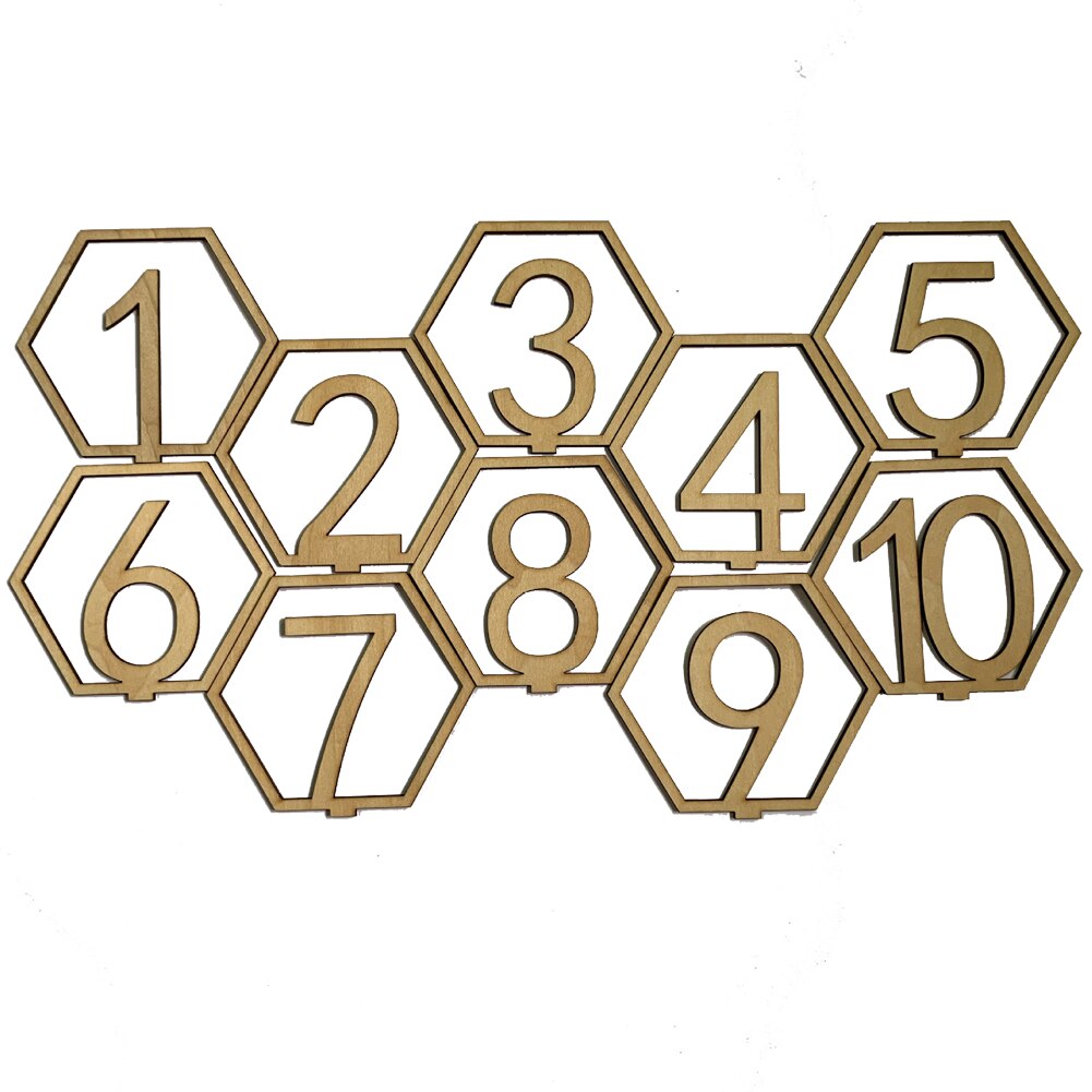 1-10/11-20 Numbers Wooden Table Numbers Rustic Wedding Engagement Seat Numbers Sign Wood Signs Wedding Hexagon Table Number: 1C