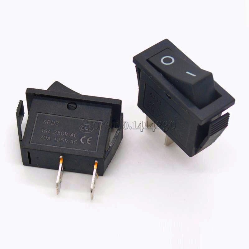 Kcd 3 vippekontakt 16a 250v 20a 125 vac 2 pin /3 pin on-off on-off -on 2 / 3 position kcd 3-102/n 15*32mm power switch reset switch: 2 pin sort