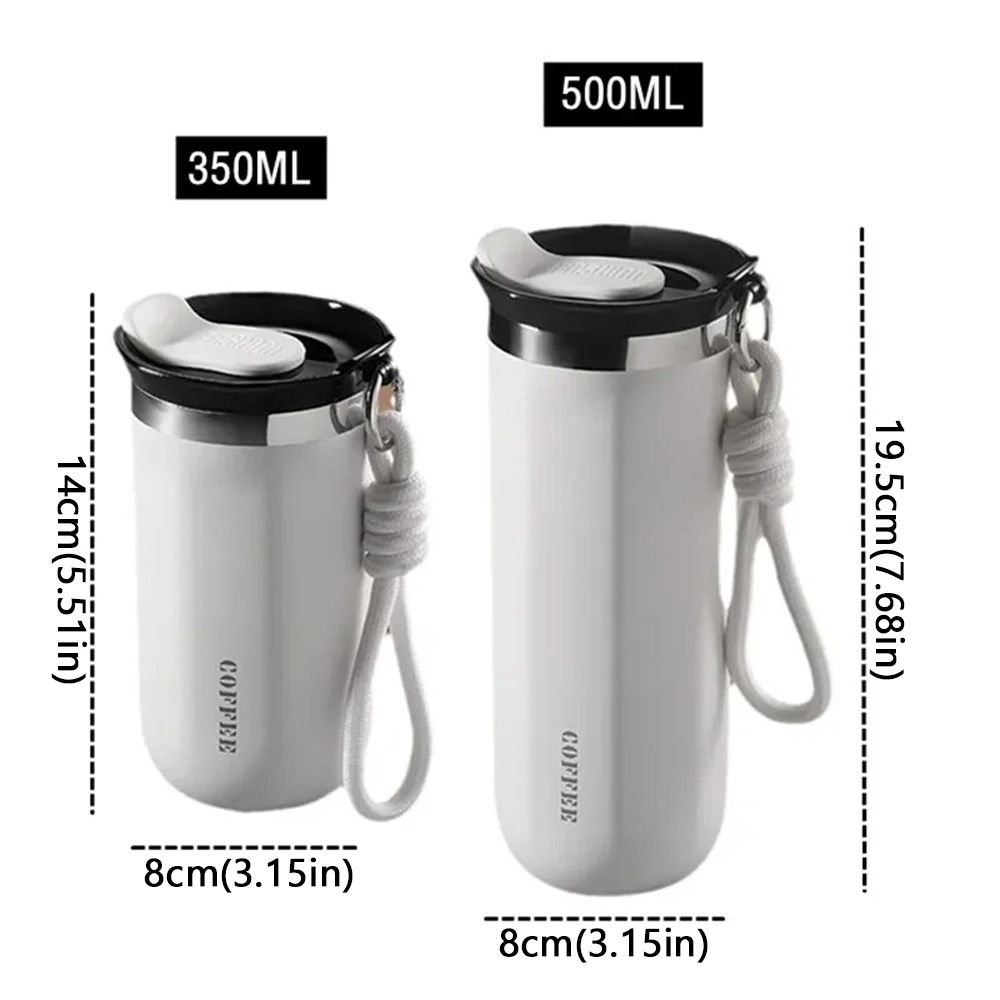Portable 350ML/500ML Stainless Steel Insulated Cup Leak-Proof Double Wall Thermal Mug with Lid Coffee Mug Camping Use