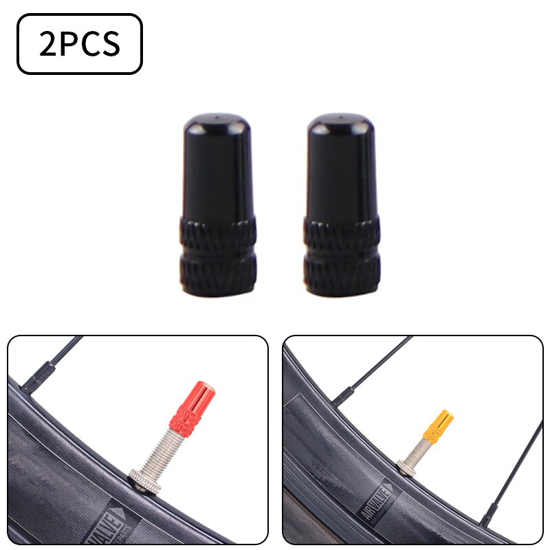 2PCS Tappo Della Valvola Della Bicicletta di Alluminio Della Bicicletta Presta Valvola Tappo di Alta Pressione Spikes Pneumatico Della Valvola Della Polvere Della Copertura MTB Della Bicicletta Della Bici accessori: Black B