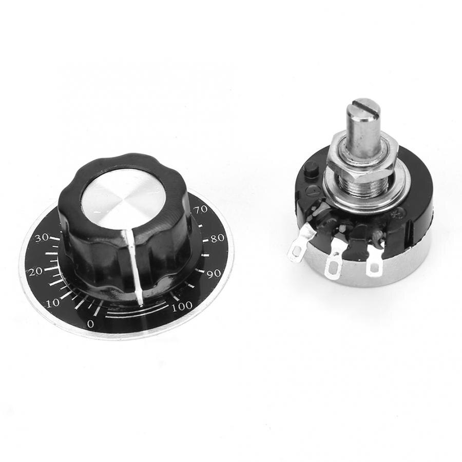 Potentiometer Scale Plate RV24YN20S Potentiometer Knob Scale Set Carbon Film Potentiometer + Dial Scale Plate + Knob 100K