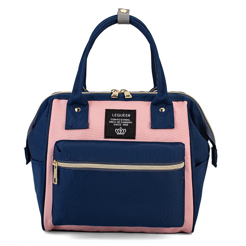 Lequeen-Mini bolsa de pañales de 2 tamaños, bolso de para madre y bebé,: Pink Blue-Big