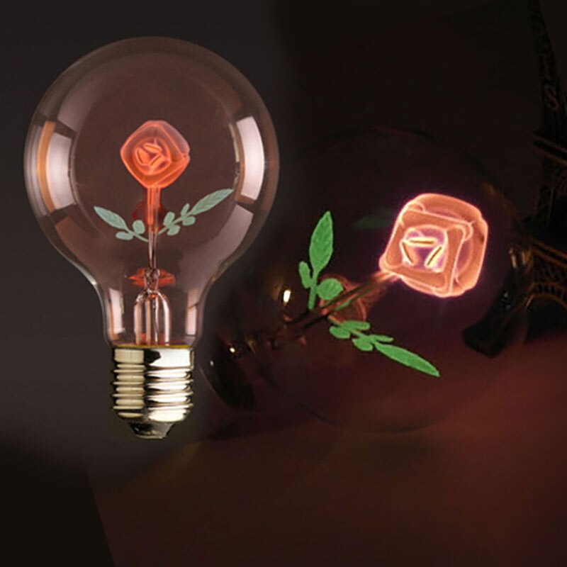 Retro Edison Bulb E27 Soft Spiral LED Filament Bulb Ampoule Vintage Lamp Loving Heart Filament Decoration Home 220V 3W