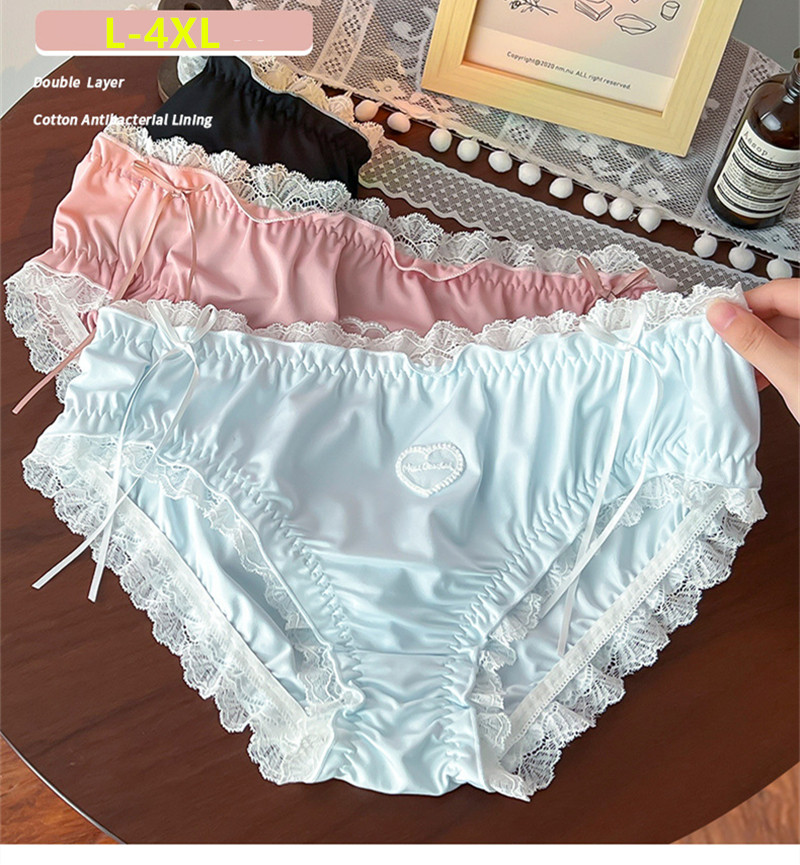 Bragas sexis de talla grande, ropa interior femenina de encaje, lenceria, calzones dulces para mujer, ropa interior de alta elasticidad, lencería para mujer