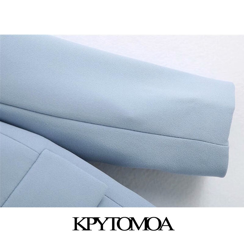 Kpytomoa kvinder kontor slid dobbelt breasted blazere frakke vintage lommer løstsiddende kvindelige overtøj chic toppe