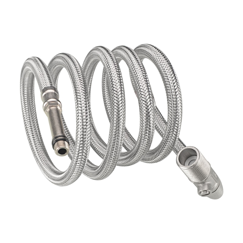 And Cold Water Faucet Inlet Pipe Angle Valve Pointed Stainless Steel Braided With Check Valve Integrated Hose