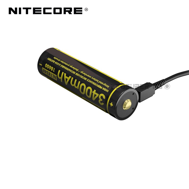 Nitecore NL1834R 3400mAh Micro-USB 18650 Li-ion Rechargeable Battery with Charging Port