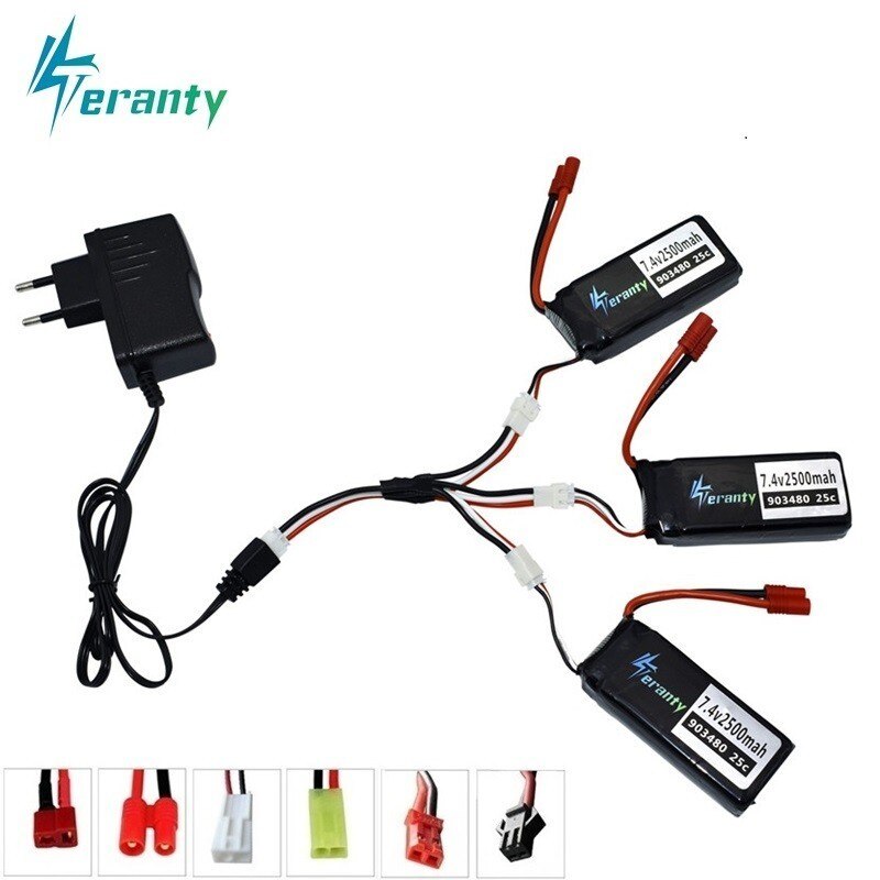 2s 7.4v battery Charger Sets for Syma X8C X8W X8G X8 RC Quadcopter Parts for 12428 12423 RC Car Parts 7.4v 2500mAh Lipo battery