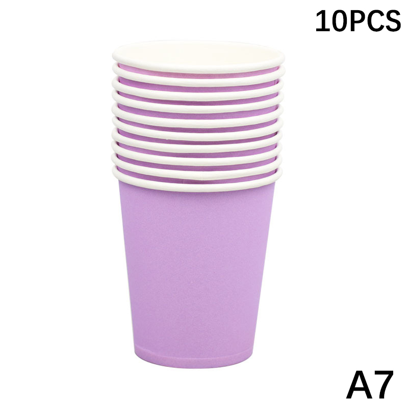 10 stk. 9oz/250ml ensfarvede tykke papkrus engangskop bryllup fødselsdagsfest engangsservice engangs papkrussæt: Lysegul