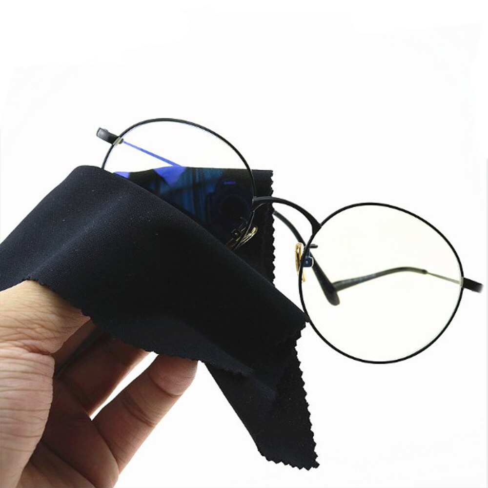 10PCS Mircrofiber Glasses Cloth Sunglasses Eyeglasses Cleaning Accessories Computer Screen Wiper Camera Lens Cloth Black 15x15CM