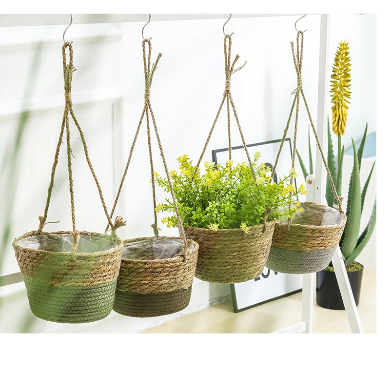 WINCEF-Pots de jardin pour plantes, panier en pot de fleurs, paille intérieure et extérieure, plusieurs