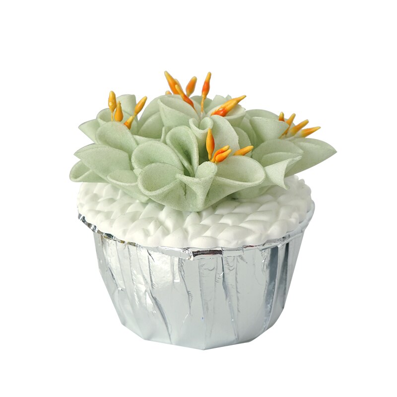 2 unids/lote de cupcakes de cerezo en flor de imitación: Beige