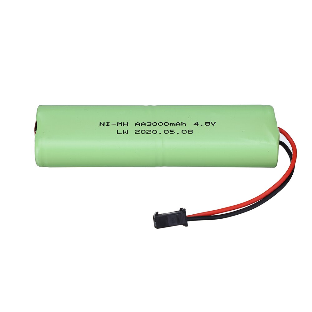 4.8v 3000 mah nimh batteri og lader for rc leker biler båter kanoner tanker ni-mh  aa 4.8v oppladbart batteripakke 1 stk  to 2 stk