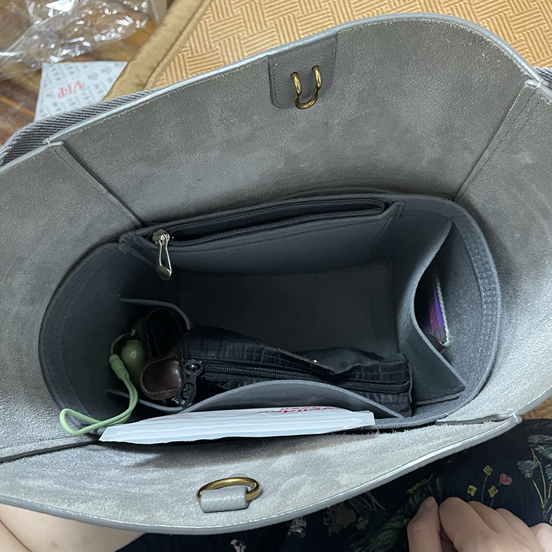 Fits For Sangle Bucket Girl Toiletry Storage Bags Felt Makeup Bag Organizer Insert Bag Organizer Insert Travel Cosmetic Bag
