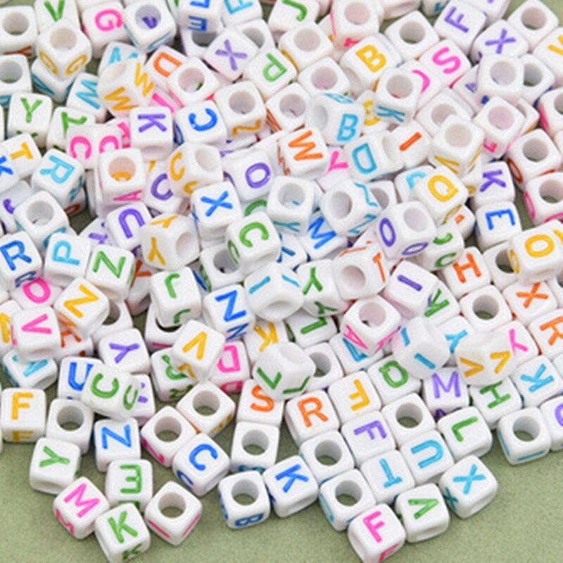 Mixed Letter Acrylic Beads Alphabet Loose Spacer Beads Jewelry Making Handmade Diy Bracelet Necklace Arts and Crafts for Kids: 100 pieces6
