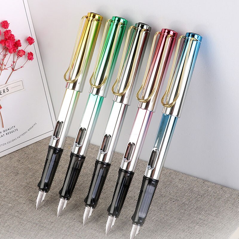 Magic color Fountain Pen Erasable Blue ink Color Gold pen nib F/EF Students office stationery Supplies pens