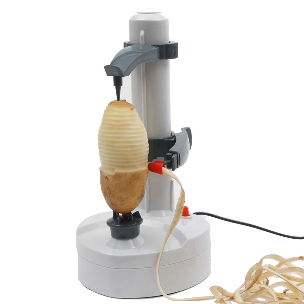 EU Plug Electric Potato Peeler Adjustable Countertop Lemon Peeling Machine Gadgets Vegetable Zester Slicer White