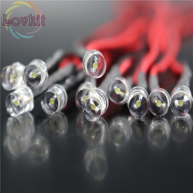 20 X 5mm 12v Pre-Wired flat top White LED Ultra Bright Lights Bulbs Lamp Light Emitting Diodes For Car DIY