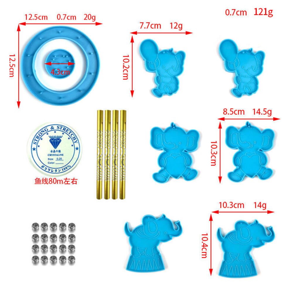 Attrape-rêve en résine époxy, moule en silicone pour miroir, décoration murale, outil fait à la main, bricolage, pour la maison: elephant 2