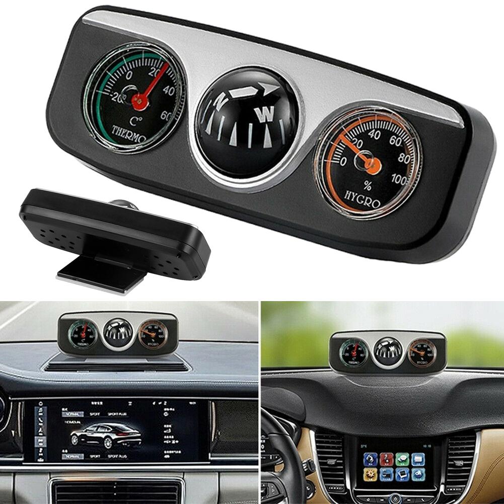Nauwkeurige 3 In 1 Auto Digitale Voertuig Dashboard Thermometer Hygrometer Kompas Navigatie Gids Bal Zelfklevende Auto Ornamenten