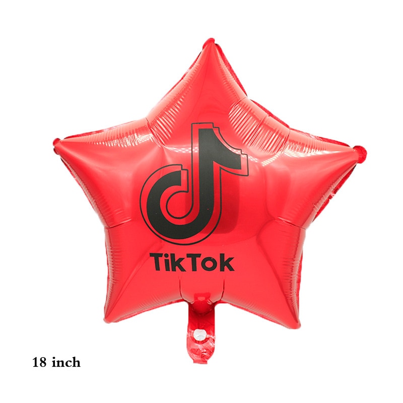 Popular Style 18-Inch TikTok Douyin Symbol Online Red Party Decoration Large Shaped Douyin Symbol Aluminum Balloon