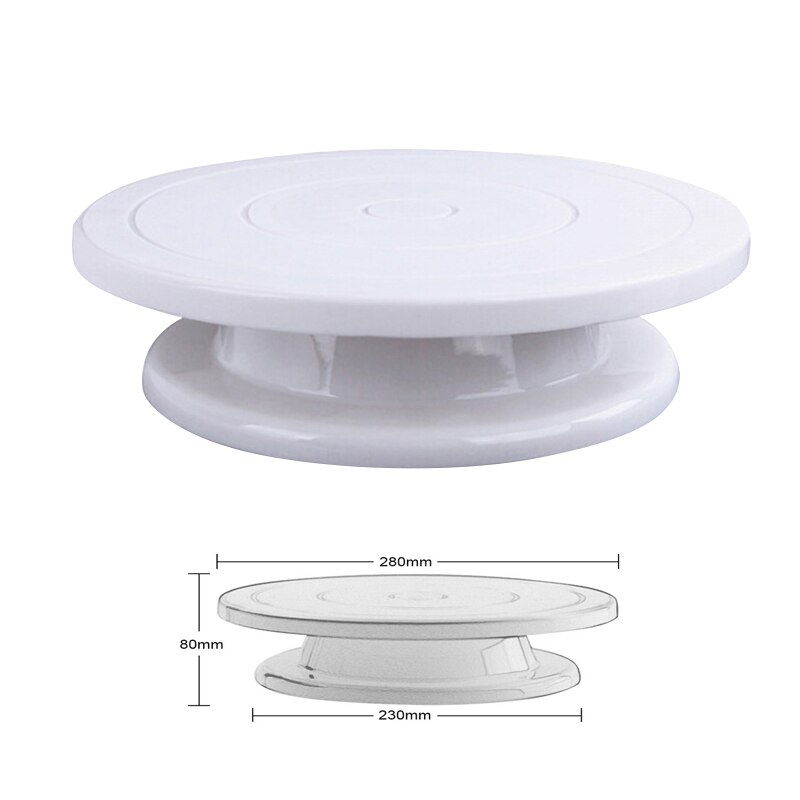 Gør-det-selv roterende kagebageværktøj drejeskive dekoration kageholder kage plastkage roterende bordbageværktøj 7*28cm 10 tommer: Almindelige modeller
