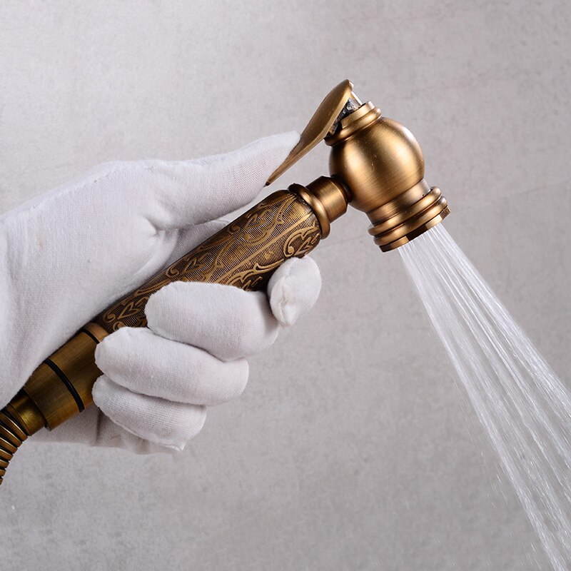Bidet Kranen Messing Antieke Douche Kranen Wasmachine Mixer Moslim Ducha Higienica Enkele Koud Water Mixer Kraan Vierkante Douche Spray