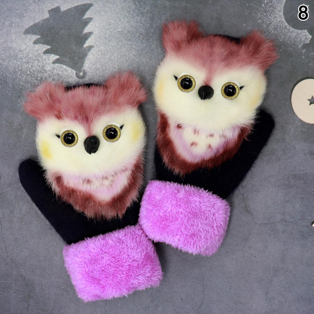 Animal Cat Dog Panda Racoon Kid Winter Warm Gloves 22cm Long Cute Girl Mittens Full Fingers Princess Guantes