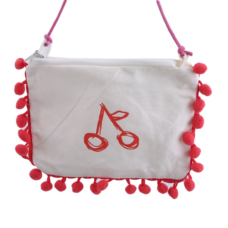 Crianças da criança vermelho borlas mini lona bolsa da moeda bolsa mensageiro bolsa de ombro cruz corpo doces moedas bolsas bolsa: Default Title