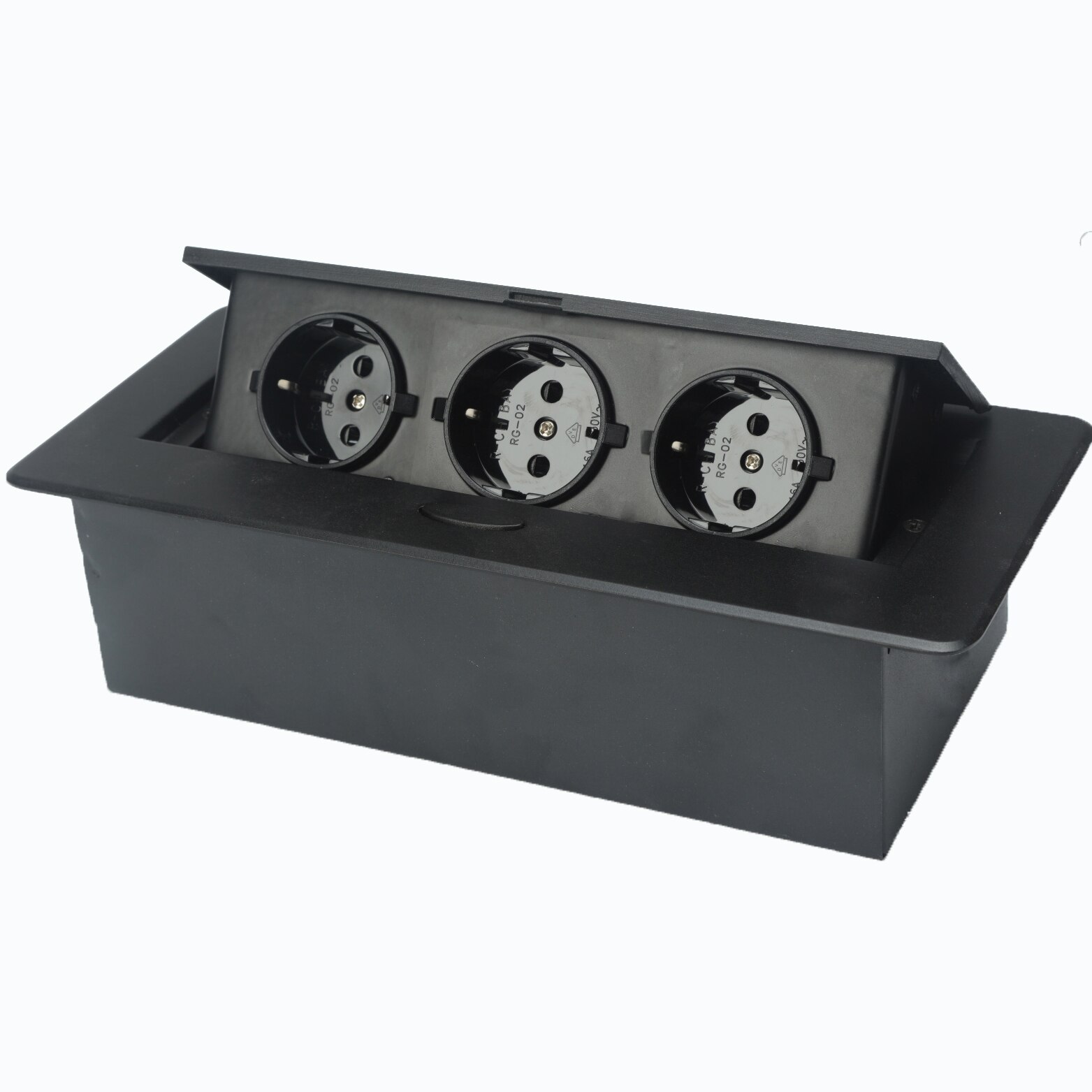 Metal Panel French Standard Hidden Type Table Socket 2/3 Way Outlet USB/EUR/Universal/FR Office Kitchen Cabinet Desktop Aluminum