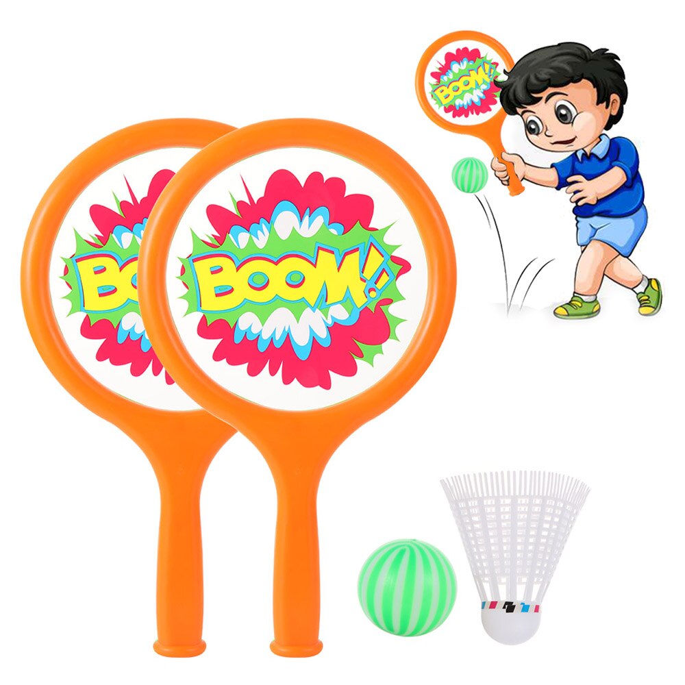 Enfants Tennis Badminton ensemble Double raquettes léger en plastique volant et balle intérieur extérieur jeux Intelligence développement