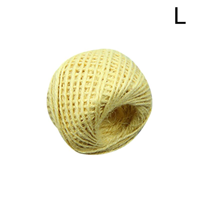Kleurrijke Jute Twine Linnen Touw String Verpakking Wikkelen Lint 50M Arts Ambachten Diy Geschenkdoos String Cord Wedding Tags decor: 12