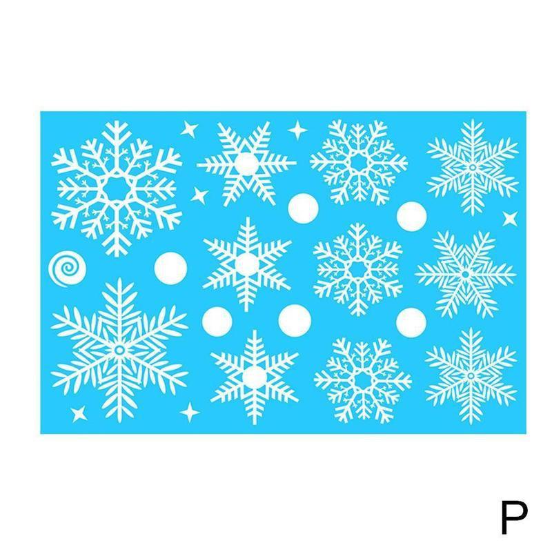 Merry Christmas Window Wall Sticker Santa Claus Deer Glass Window Xmas Static Sticker 2022 Year Decals Home Decoration: P