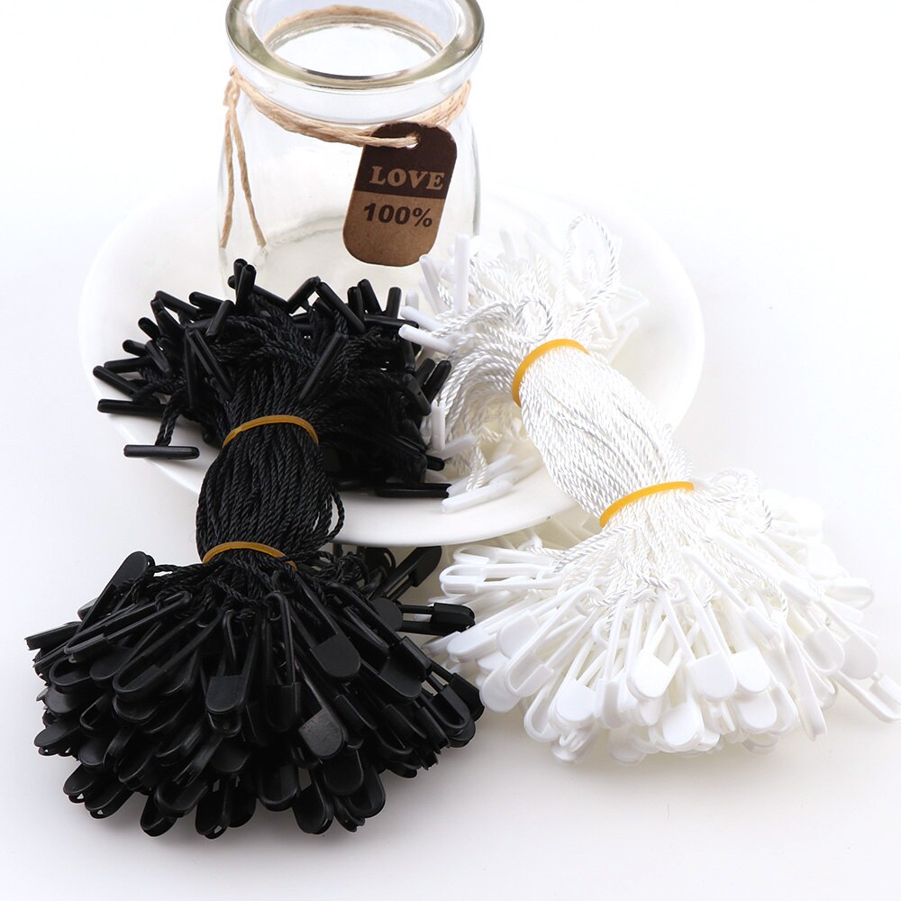 100 unids/set de pines hebilla de algodón de ropa de etiqueta cartas de soga DIY Ropa Accesorios colgando de la tableta para bolsa de ropa etiqueta tarjetas