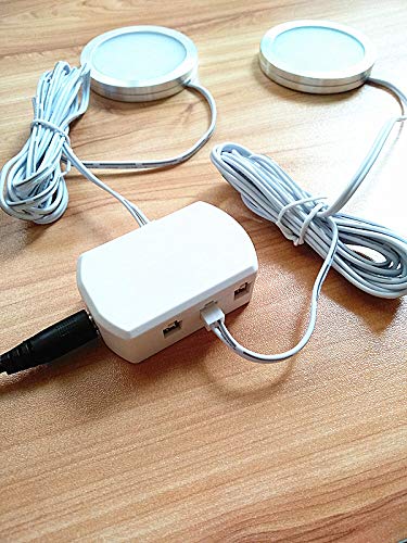 4 Pack 2510 [6 Port] Male Plug LED Cabinet Light Hub Splitter Adapter Junction Box ST327