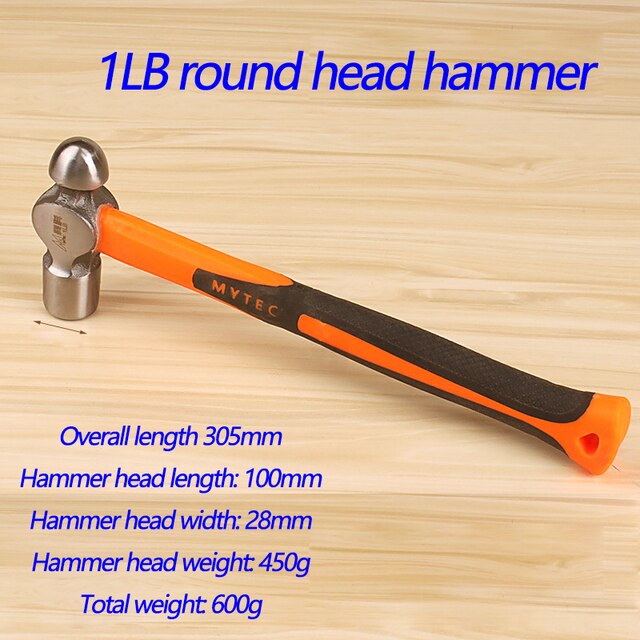 Hammer claw hammer one fitter's hammer multi-function hammer hammer round head small nail hammer woodworking tools household fla: 1lb round head