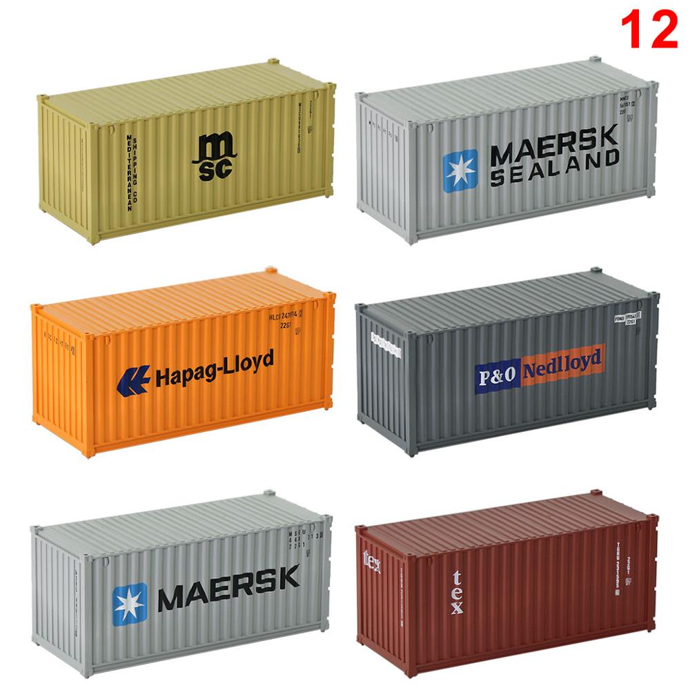 3pcs/6pcs Mixed Different 20ft Freight Container HO Scale Model Train Accessories 1:87 20 Foot Container C8726: 12-6pieces