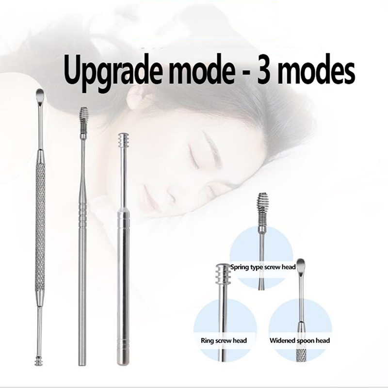 7 Stks/set Rvs Oor Wax Pickers Set Earpick Wax Remover Rvs Oor Cleaner Tool