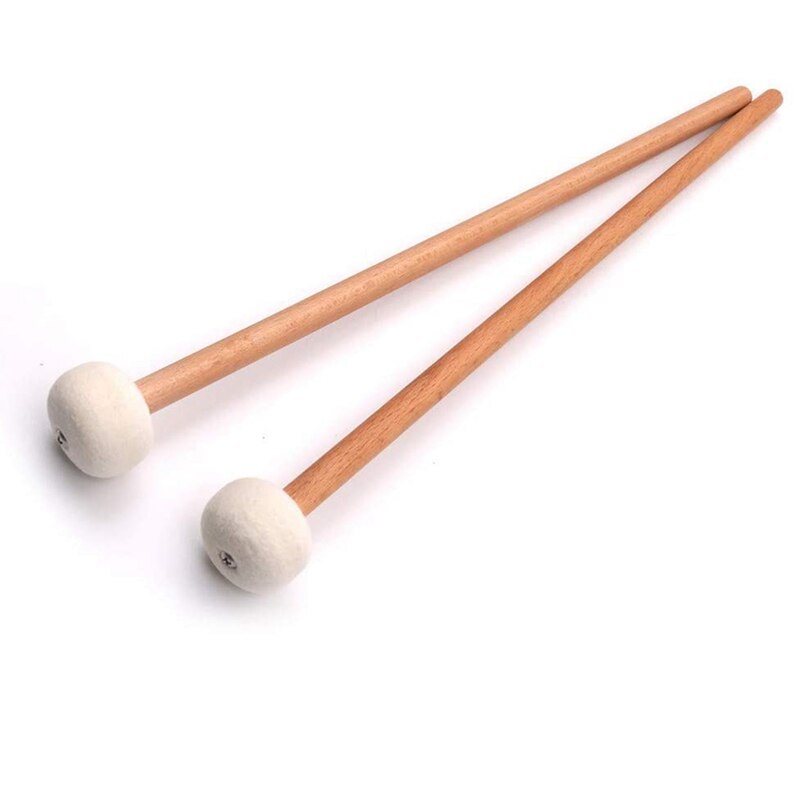 2 st timpani klubba trumpinne filt huvud trä handtag halkskydd bas trumpinnar oumbärligt tillbehör för musikinstrument